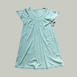 NWT Aria Collection Mint Floral Print Night Gown Sleepwear